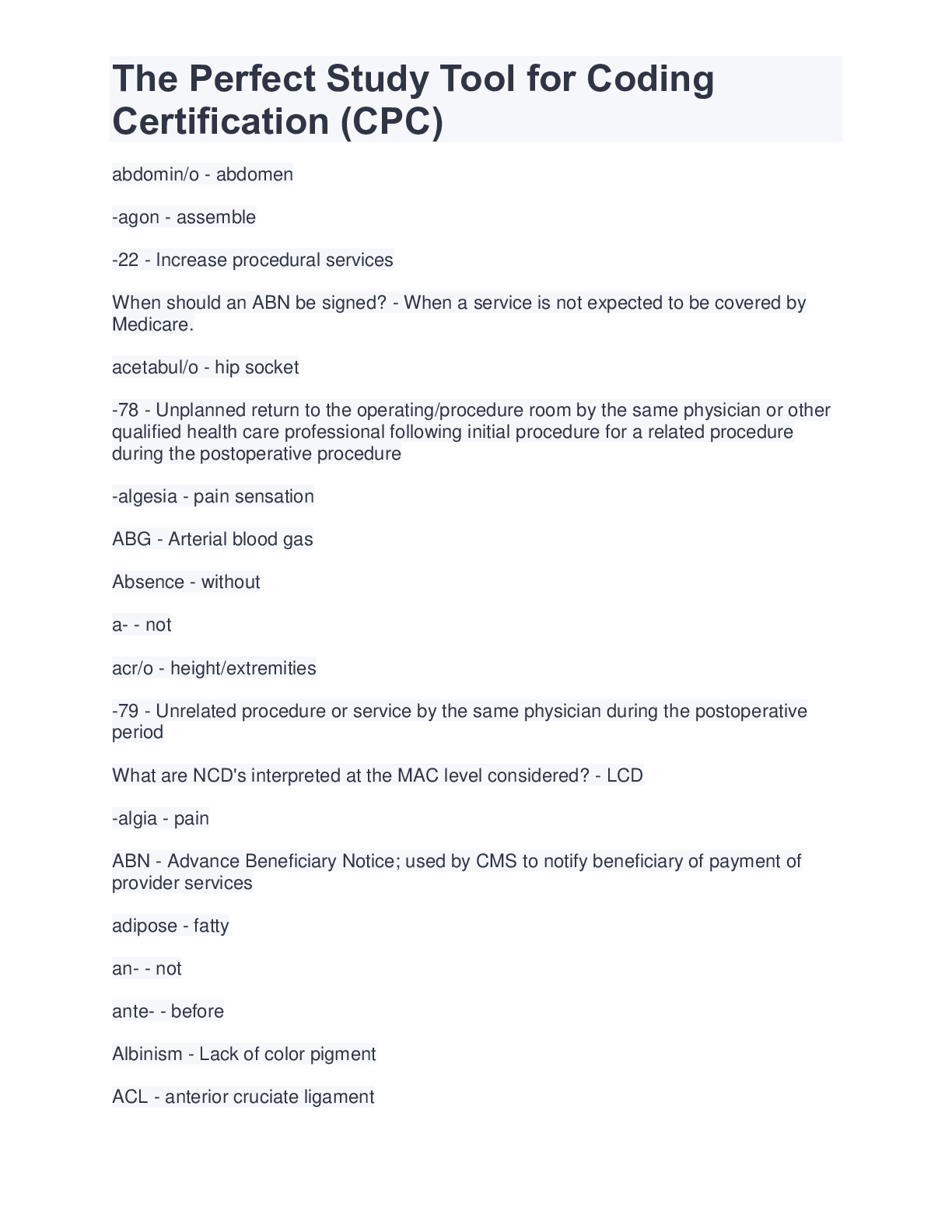 The Perfect Study Tool for Coding Certification (CPC) Browsegrades
